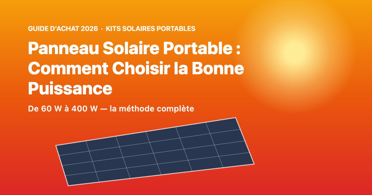 Panneau solaire portable et station électrique - guide de puissance